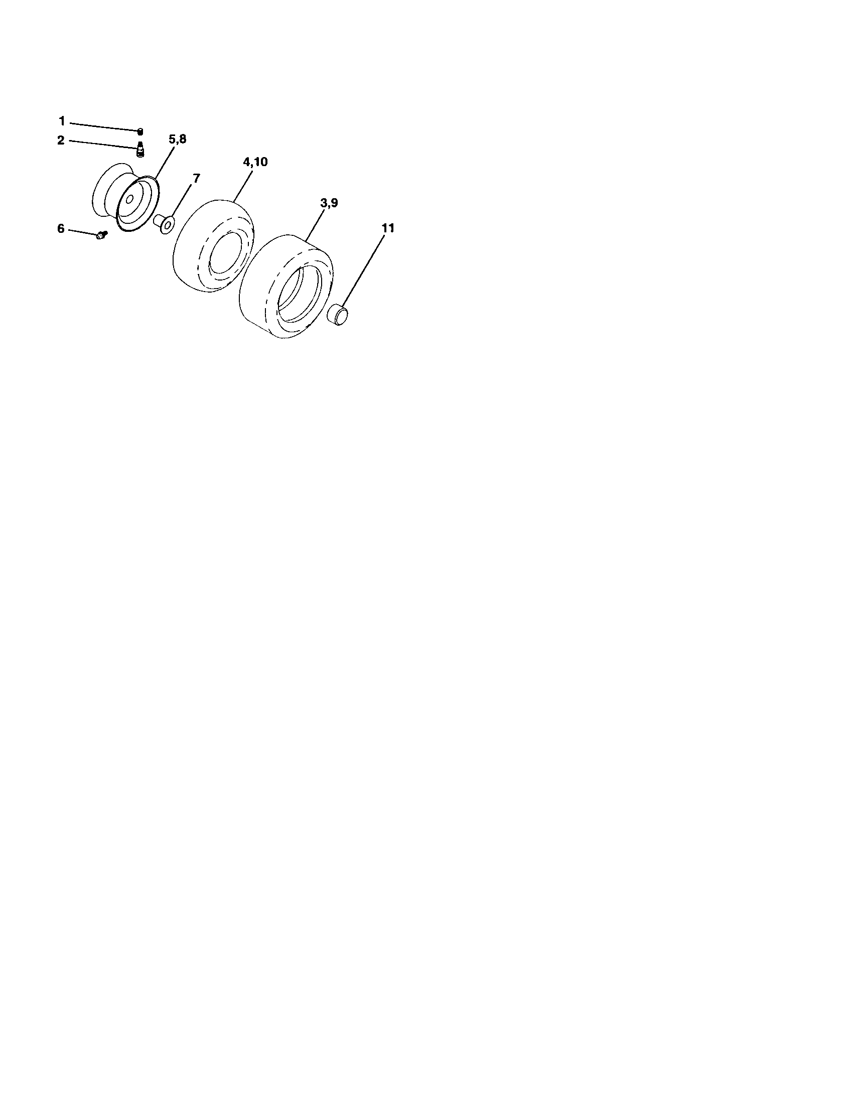 Wheels And Tires Diagram and Parts List for 917272074  Craftsman Lawn Tractor