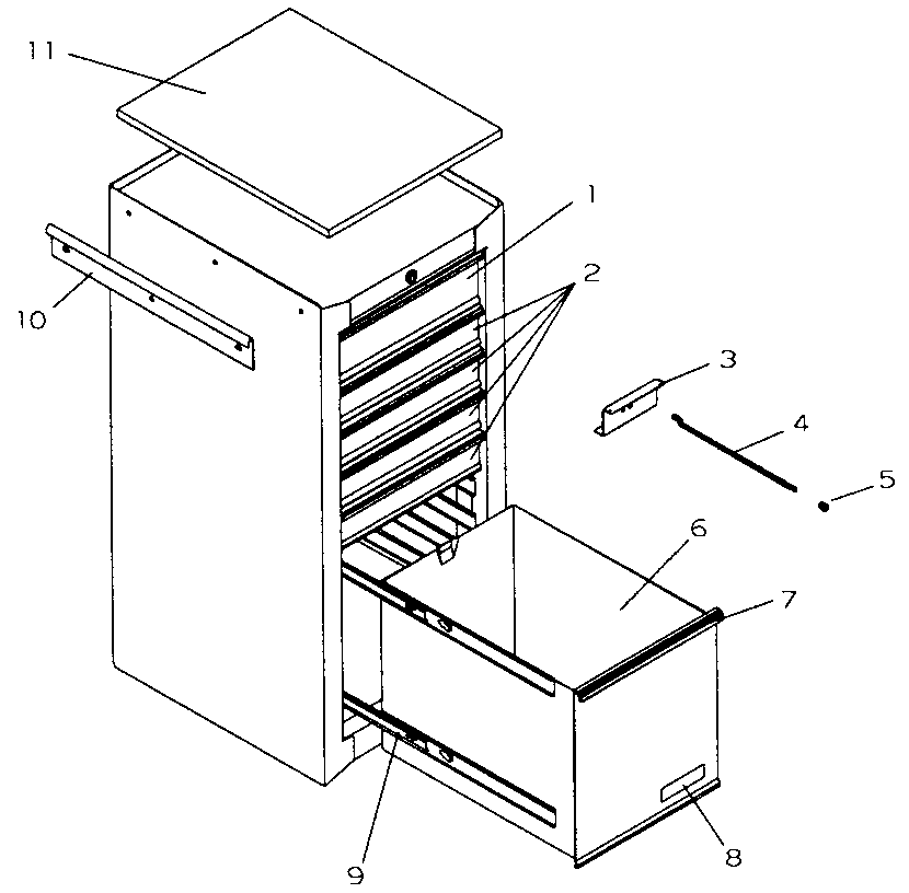 Cabinet Parts Diagram and Parts List for 706599290  Craftsman Tool Stand & Cart