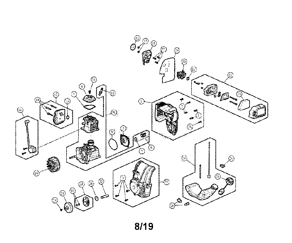 Engine assembly Diagram and Parts List for CMXGKAME2979  Craftsman Edger