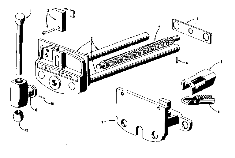 Unit Parts Diagram and Parts List for 50651880  Craftsman Vise