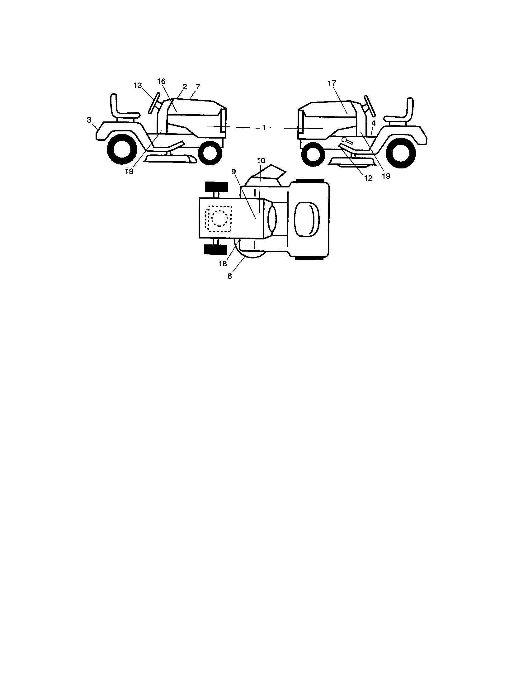 Decals Diagram and Parts List for 917276904  Craftsman Lawn Tractor