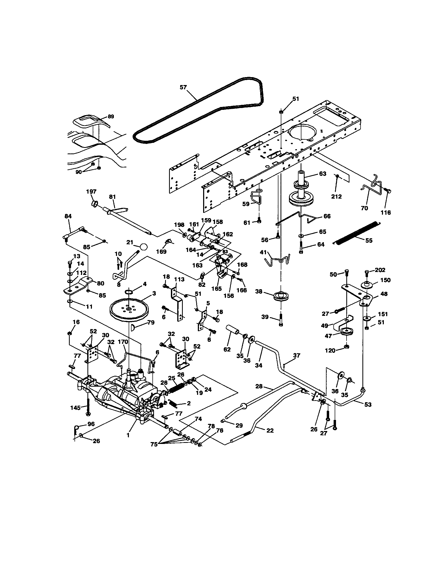 Ground Drive Diagram and Parts List for 917271635  Craftsman Lawn Tractor