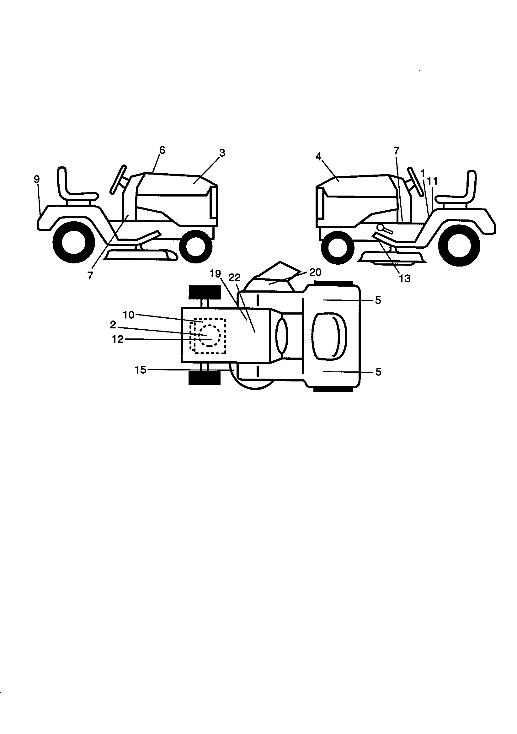 Decals Diagram and Parts List for 917270813  Craftsman Lawn Tractor