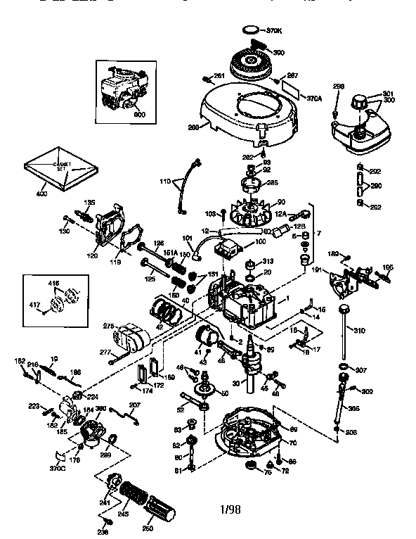 Engine 143.984510 Diagram and Parts List for 143984510  Craftsman Engine