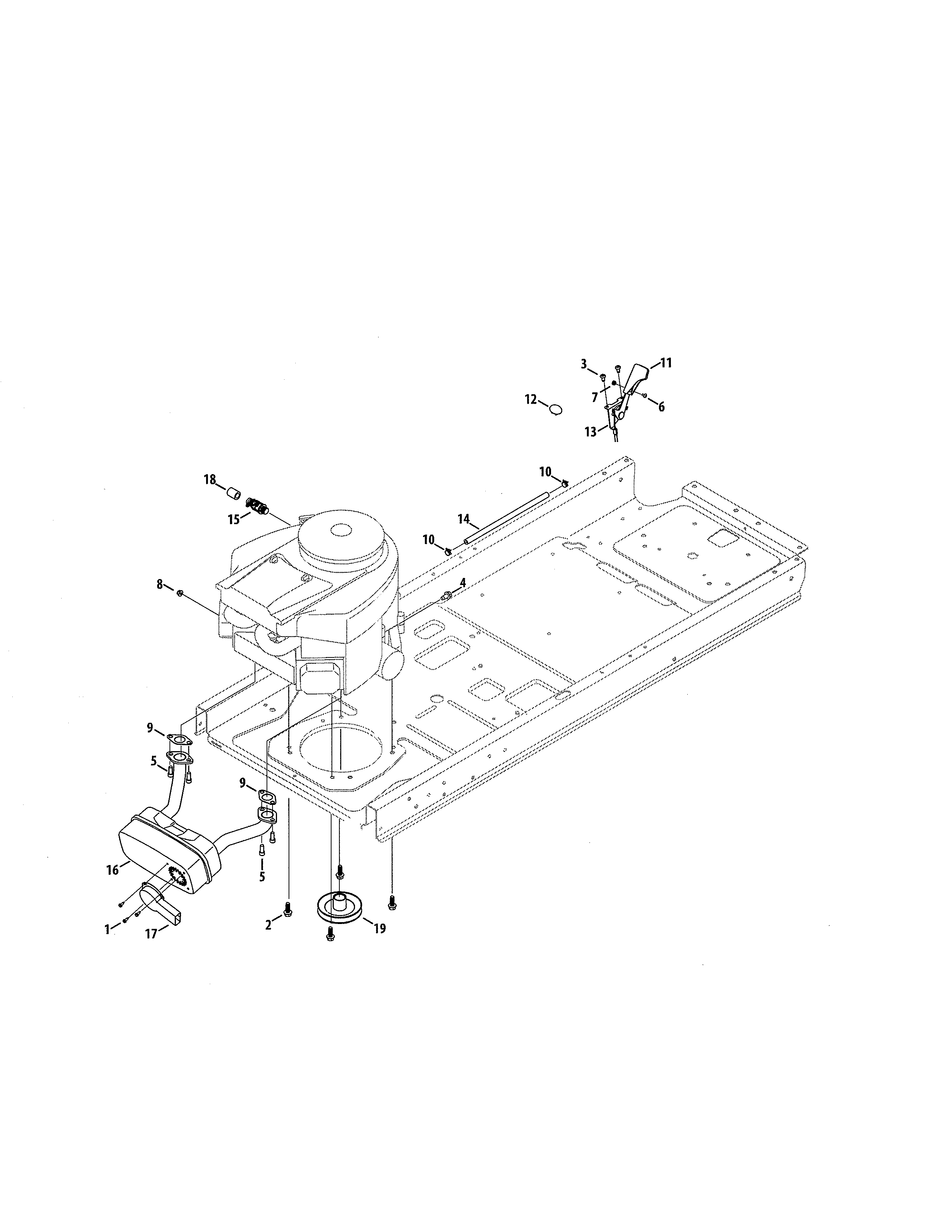 Engine/muffler Diagram and Parts List for 247204121  Craftsman Engine