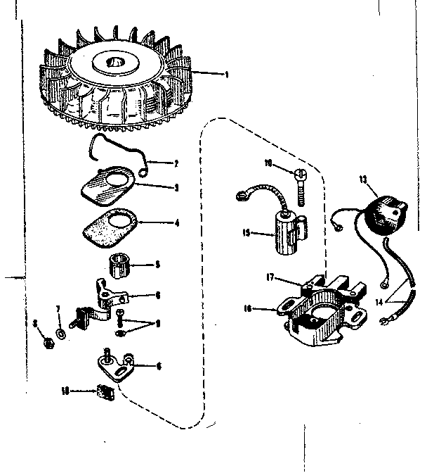 Magneto. (phelon F-3220-g) Diagram and Parts List for 14316351  Craftsman Engine