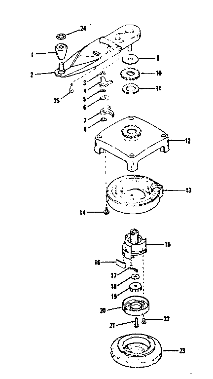 Self Starter Diagram and Parts List for 14313300  Craftsman Engine