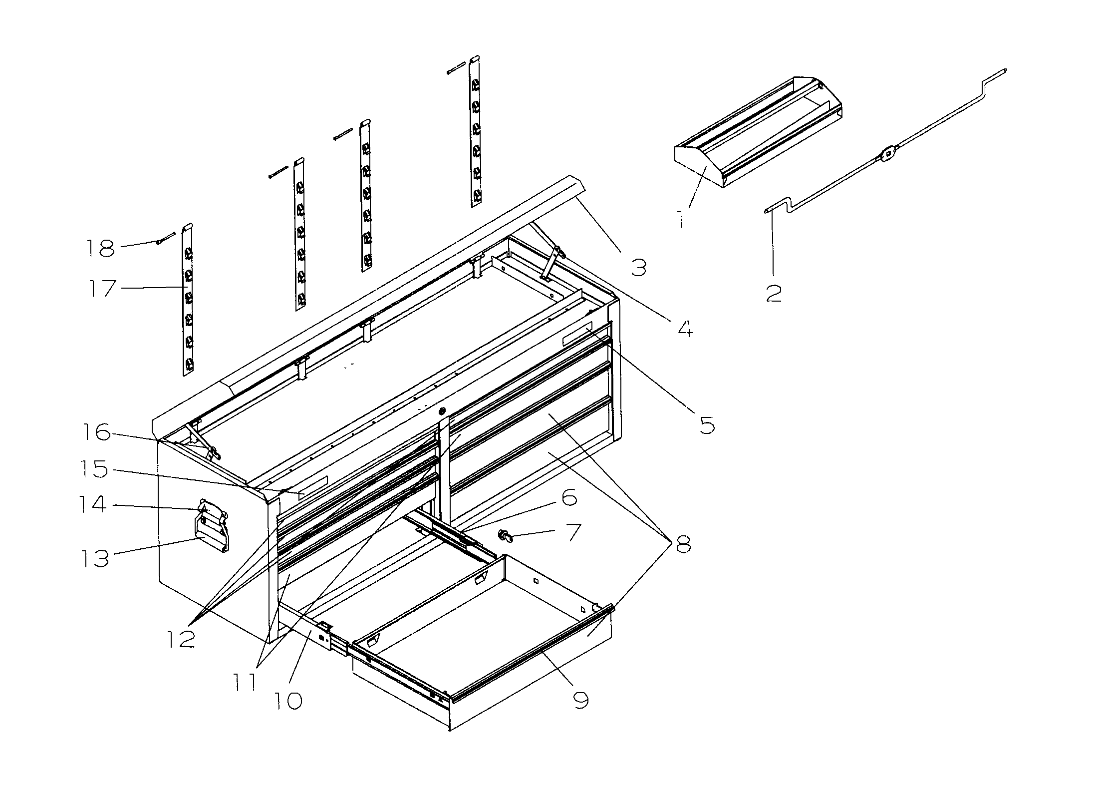 Tool Chest Diagram and Parts List for 706824950  Craftsman Tool Stand & Cart