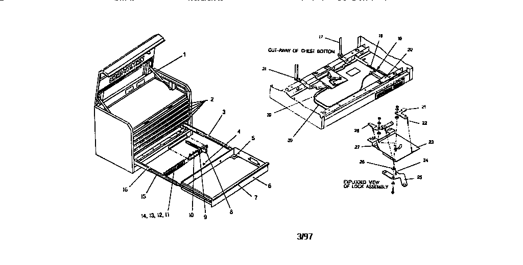 Unit Parts Diagram and Parts List for 706654550  Craftsman Tool Stand & Cart