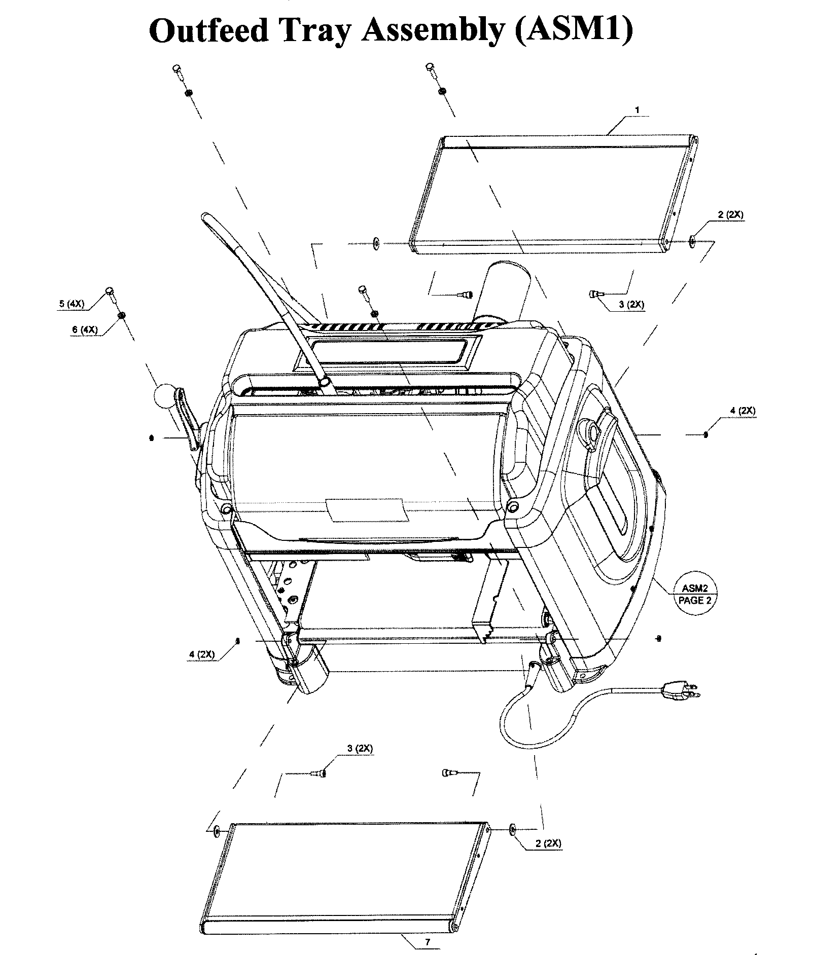 Outfeed Tray Diagram and Parts List for 183217540  Craftsman Planer Jointer