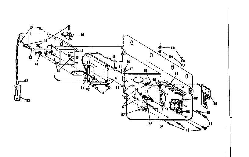 Chassis Assembly Diagram and Parts List for 13966300  Craftsman Garage Door Opener