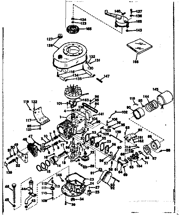 Basic Engine Diagram and Parts List for 143145052  Craftsman Engine