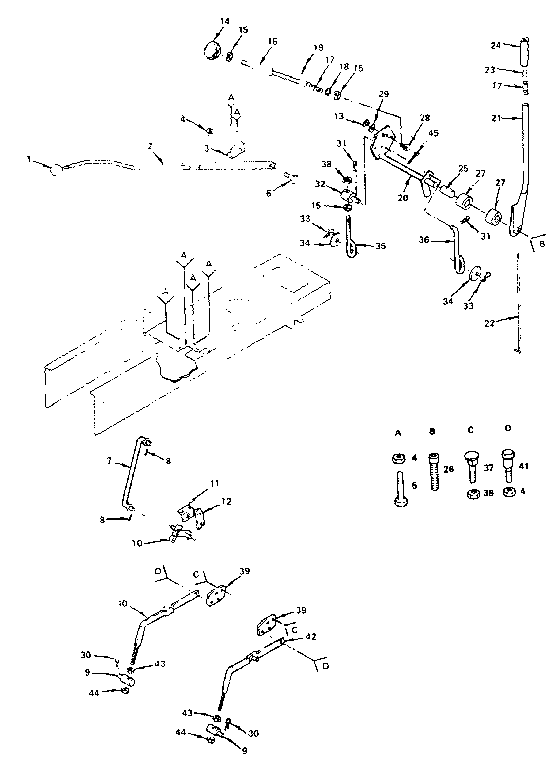 Lift Adjustment Diagram and Parts List for 917255830(1987)  Craftsman Lawn Tractor