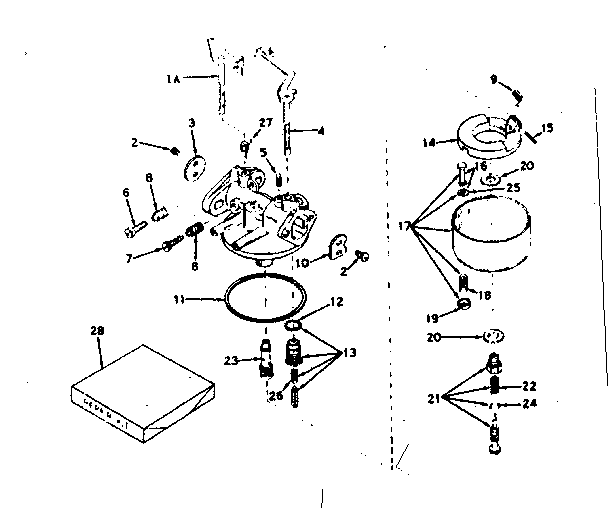 Carburetor Diagram and Parts List for 143572102  Craftsman Engine