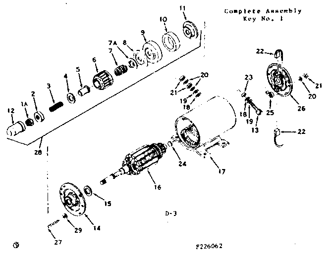 Starter Motor Diagram and Parts List for 143226062  Craftsman Engine