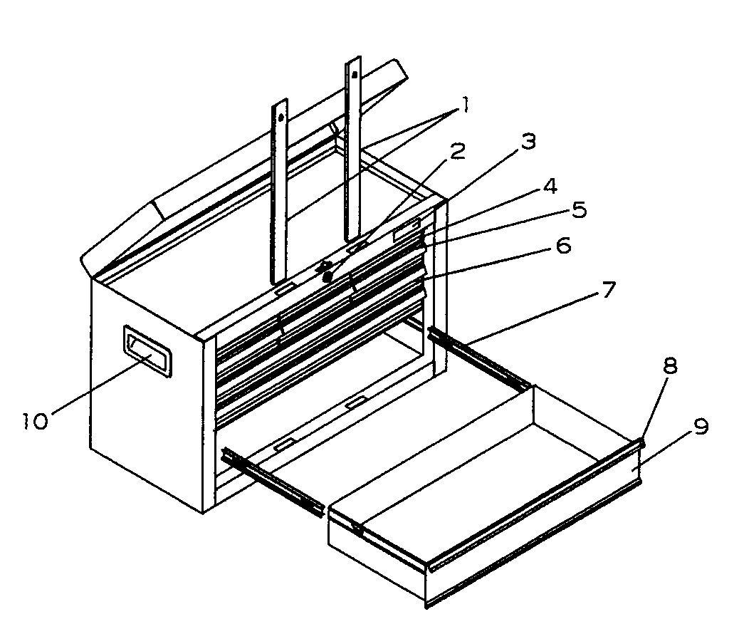 Tool Box Diagram and Parts List for 706657892  Craftsman Tool Stand & Cart