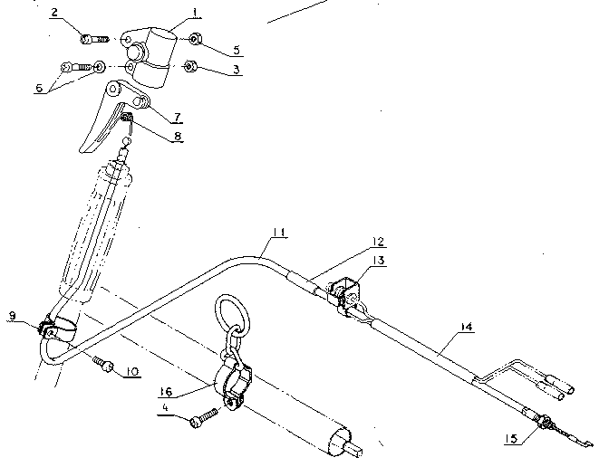 Throttle Lever Assembly Diagram and Parts List for 271281611  Craftsman Trimmer