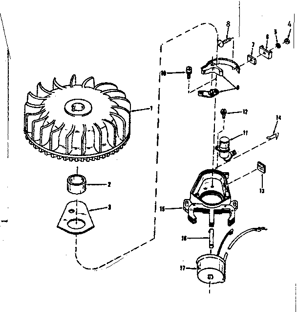 Magneto (wico Fw-2640) Diagram and Parts List for 143104090  Craftsman Engine