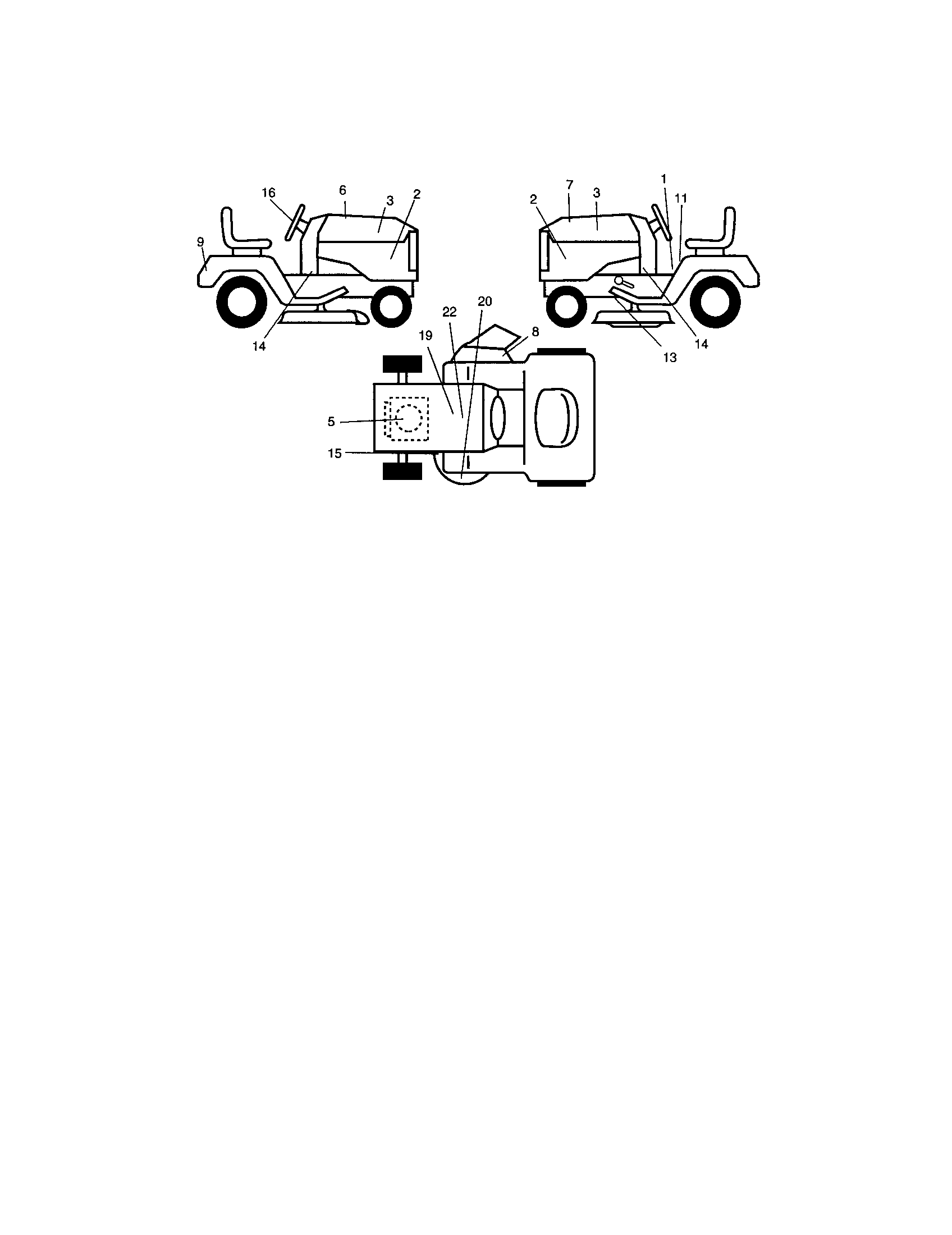 Decals Diagram and Parts List for 917273820  Craftsman Lawn Tractor