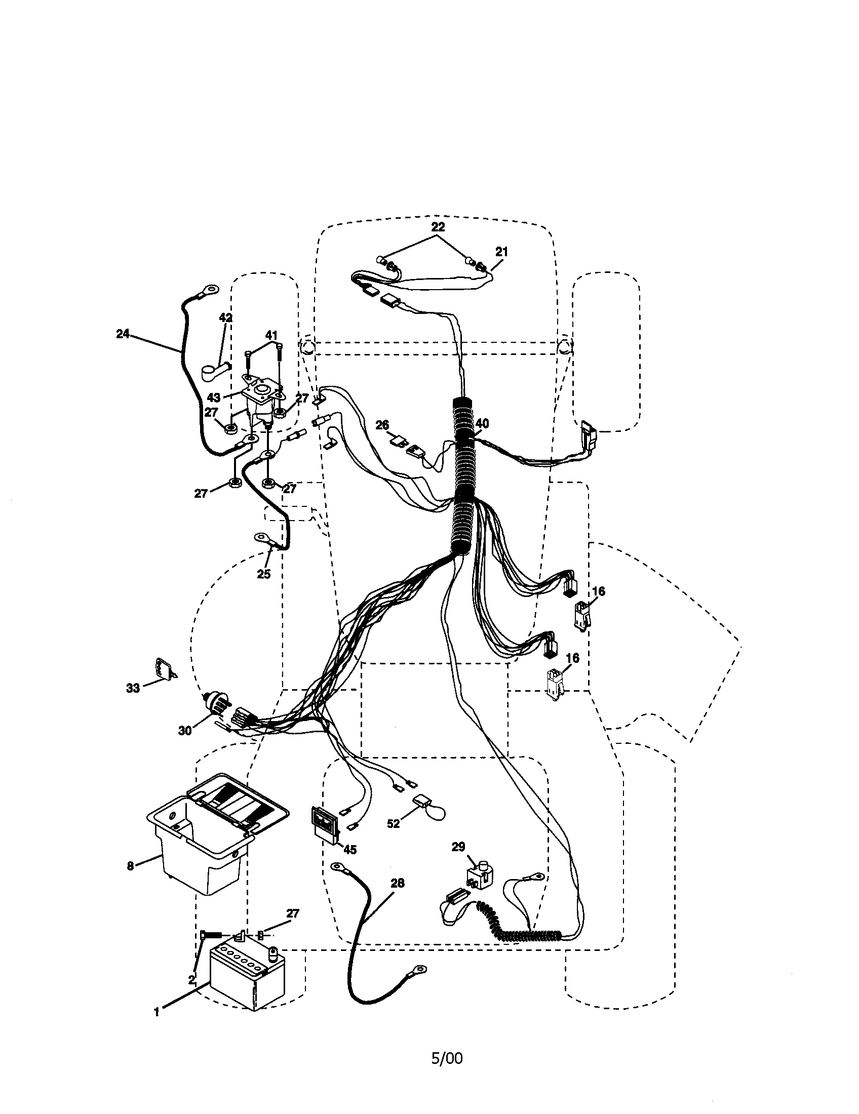 Electrical Diagram and Parts List for 917270762  Craftsman Lawn Tractor