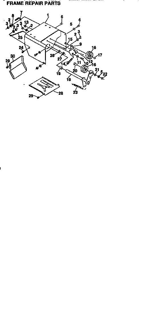 Engine Mounting Frame Diagram and Parts List for 536886360  Craftsman Snow Blower