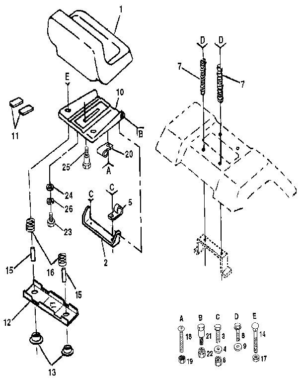 Seat Assembly Diagram and Parts List for 917255470  Craftsman Lawn Tractor
