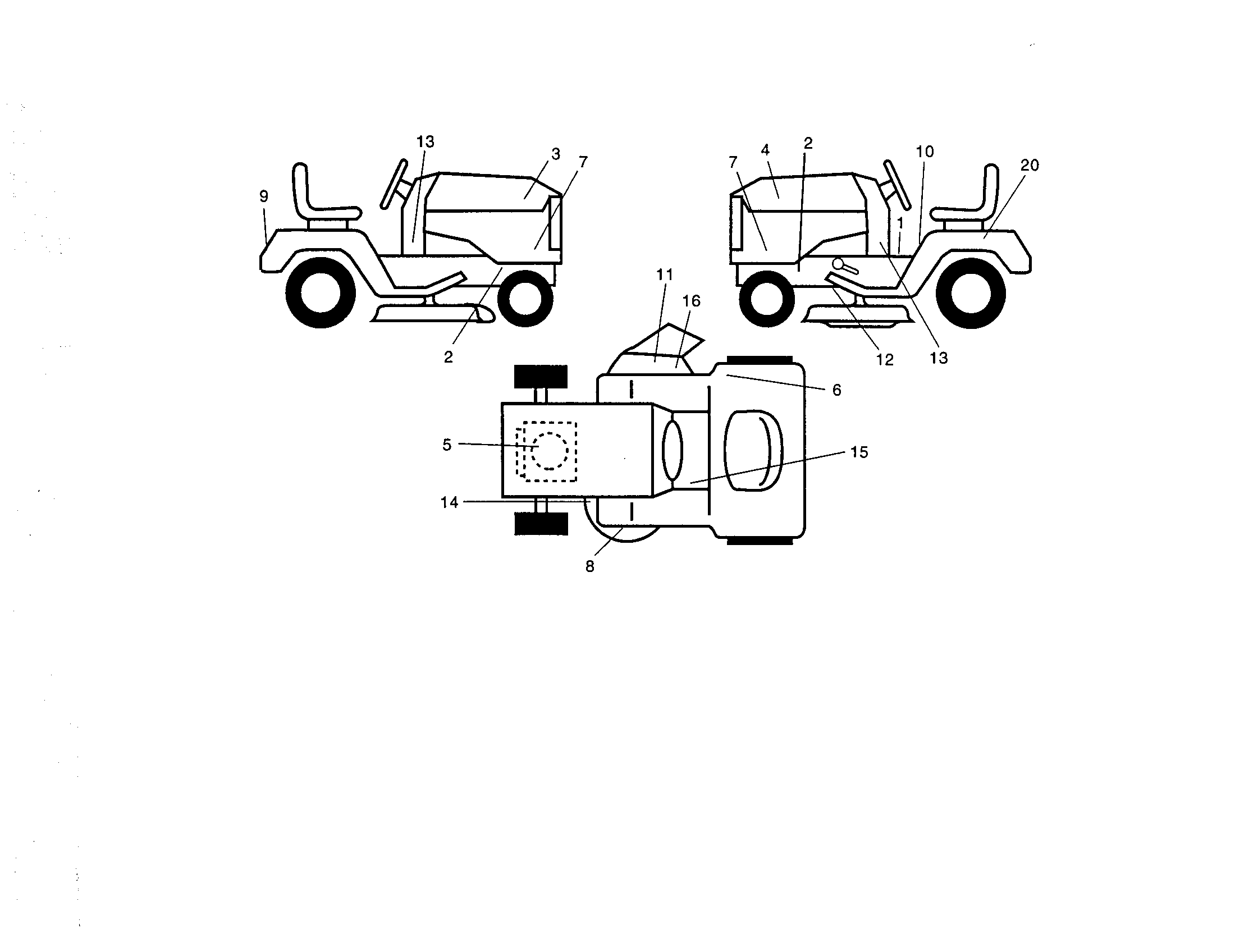 Decals Diagram and Parts List for 917277031  Craftsman Lawn Tractor