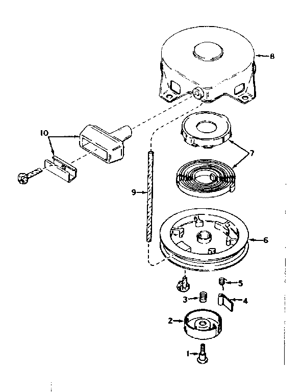 Rewind Starter No. 590420 Diagram and Parts List for 143571102  Craftsman Engine