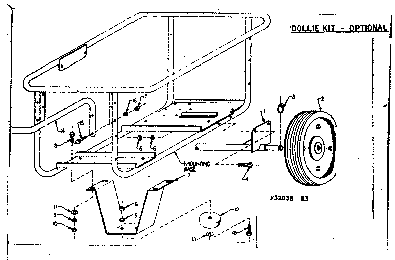 Dollie Kit-optional Diagram and Parts List for 58032038  Craftsman Engine