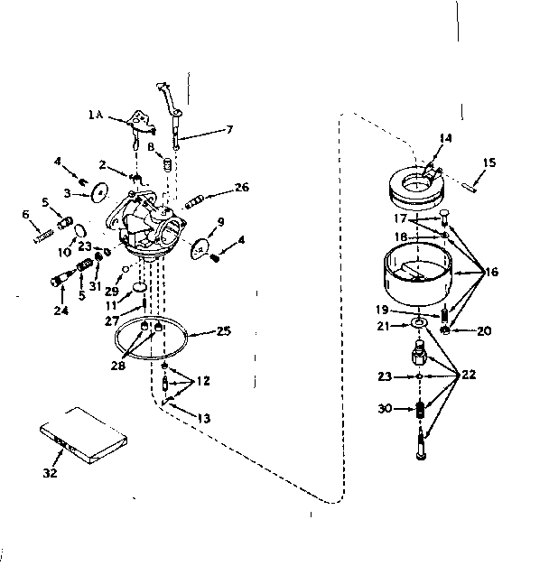 Carburetor No. 631063a Diagram and Parts List for 143577022  Craftsman Engine