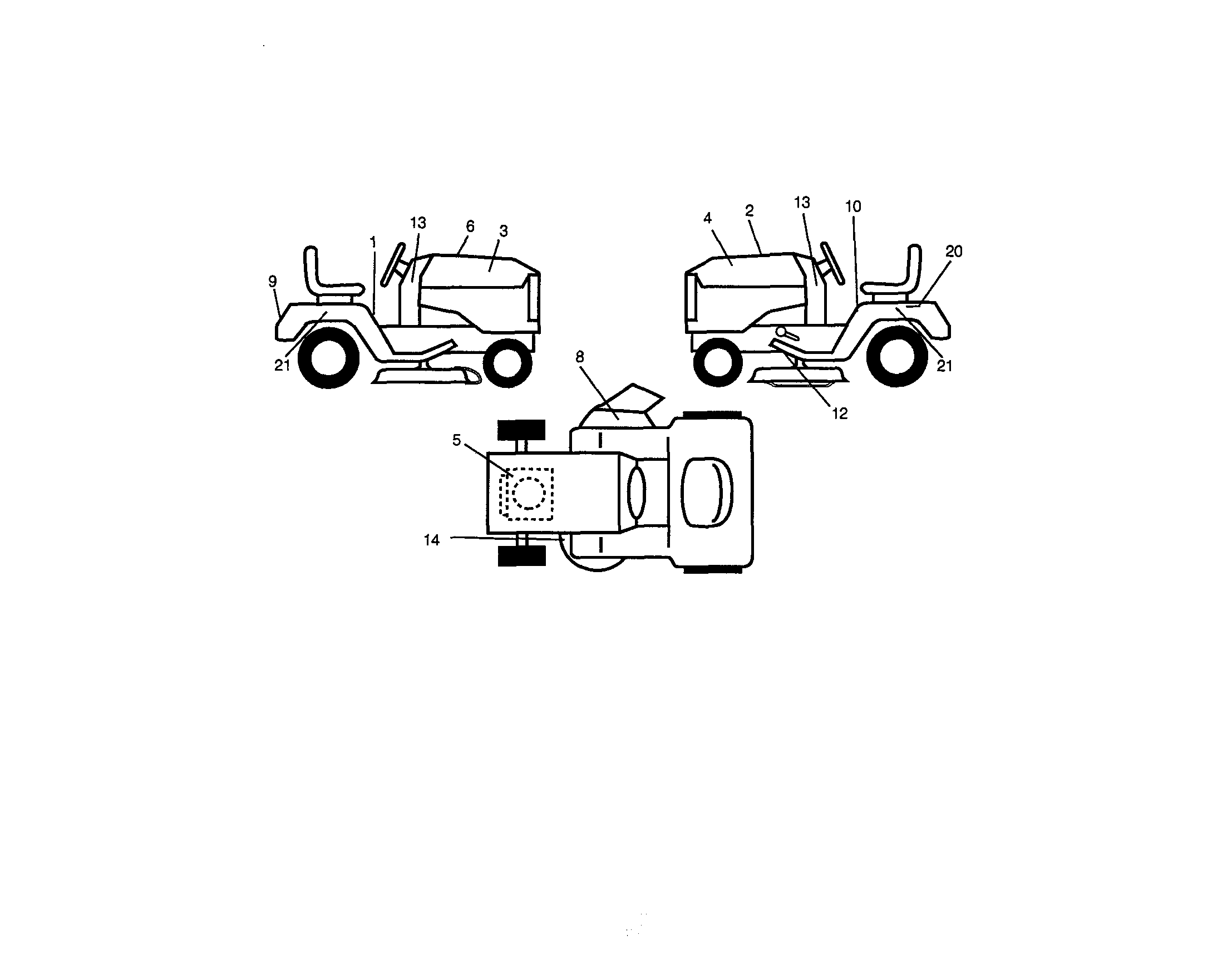 Decals Diagram and Parts List for 917270732  Craftsman Lawn Tractor