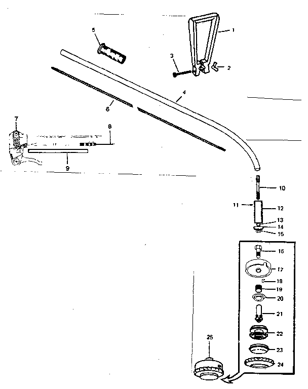 Drive Shaft Assembly-lower Bearings-cutting Head Diagram and Parts List for 23479580  Craftsman Trimmer