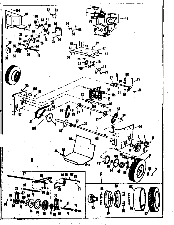 Axle Assembly Diagram and Parts List for 53682401  Craftsman Snow Blower