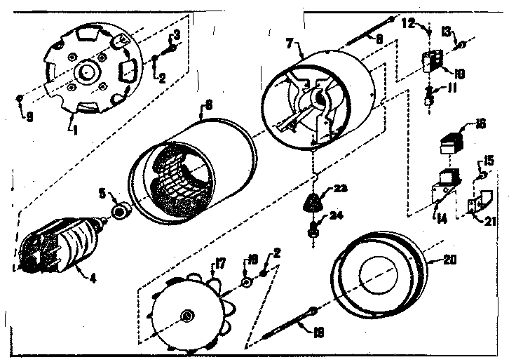 Alternator Diagram and Parts List for 580321810  Craftsman Engine