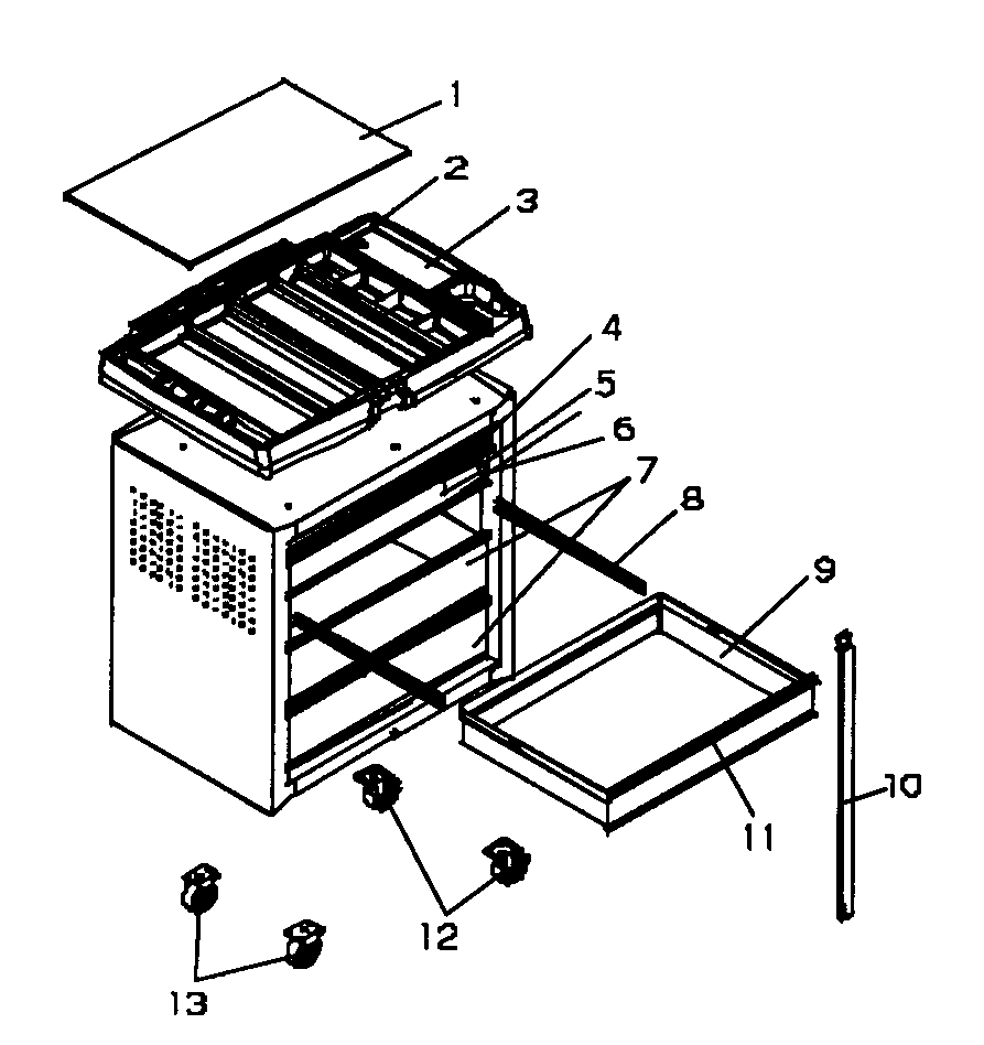 Project Center Diagram and Parts List for 706594960  Craftsman Tool Stand & Cart