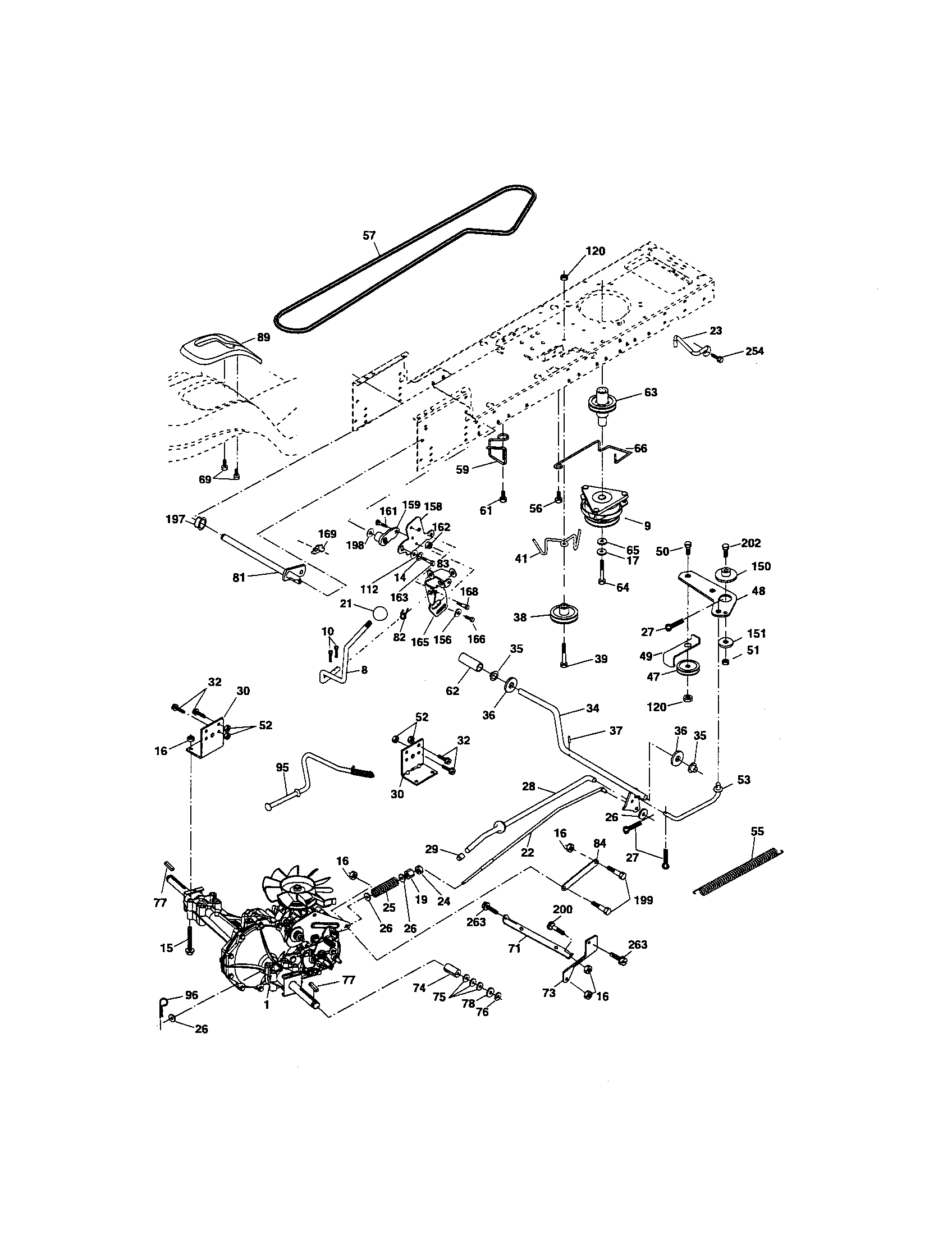 Ground Drive Diagram and Parts List for 917275640  Craftsman Lawn Tractor
