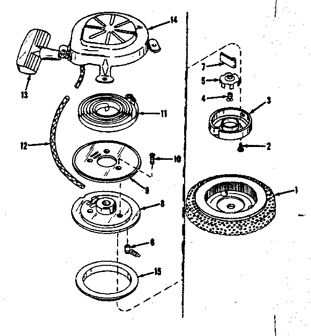 Starter No. 30399 Diagram and Parts List for 14344401  Craftsman Engine