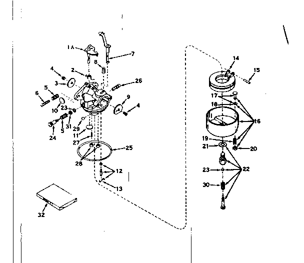 Carburetor No. 631063a Diagram and Parts List for 143567032  Craftsman Engine