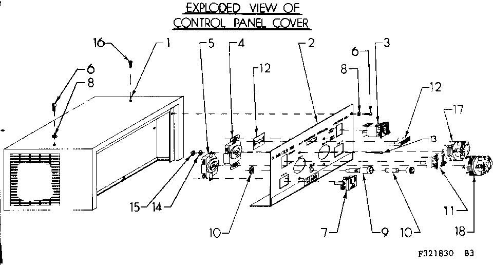Control Panel Cover Diagram and Parts List for 580321830  Craftsman Engine