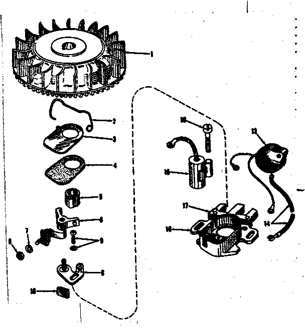 Magneto (phelon F-3220-m3) Diagram and Parts List for 143103051  Craftsman Engine