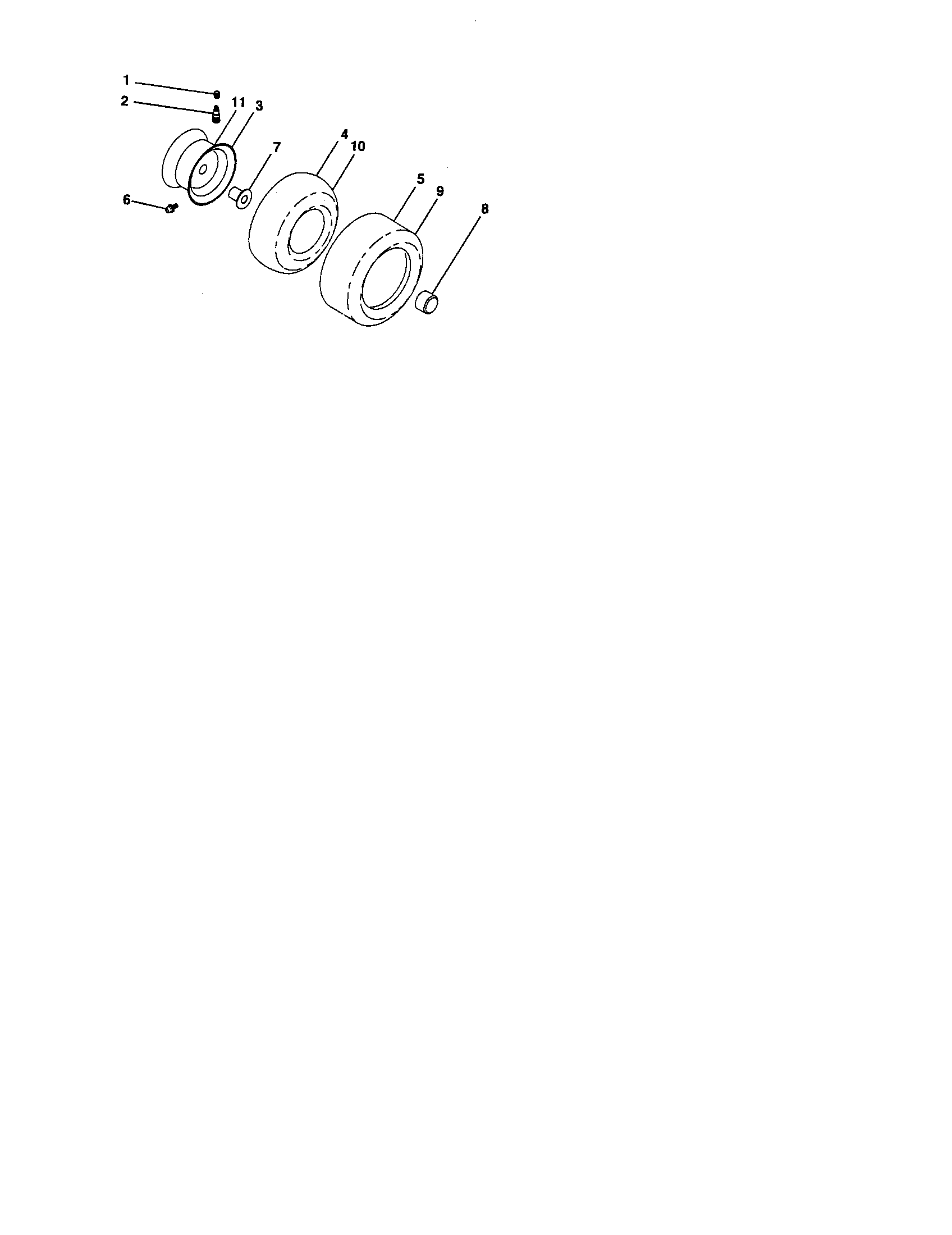 Wheels And Tires Diagram and Parts List for 917276902  Craftsman Lawn Tractor