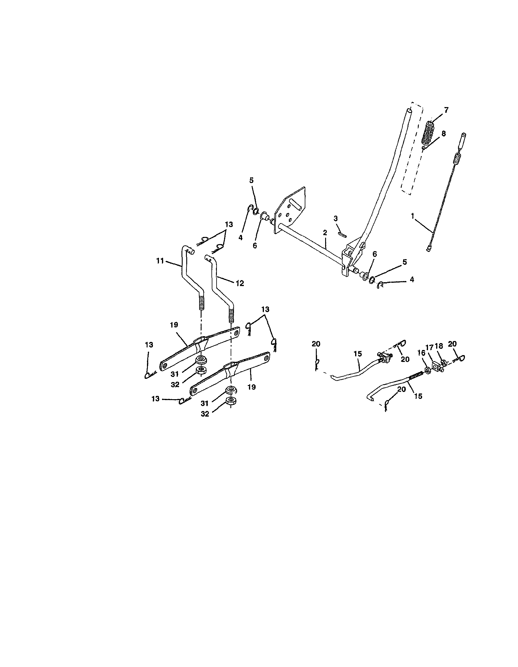 Lift Diagram and Parts List for 917273402  Craftsman Lawn Tractor