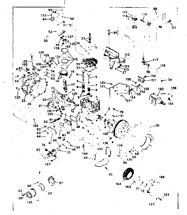 Basic Engine Diagram and Parts List for 143586122  Craftsman Engine