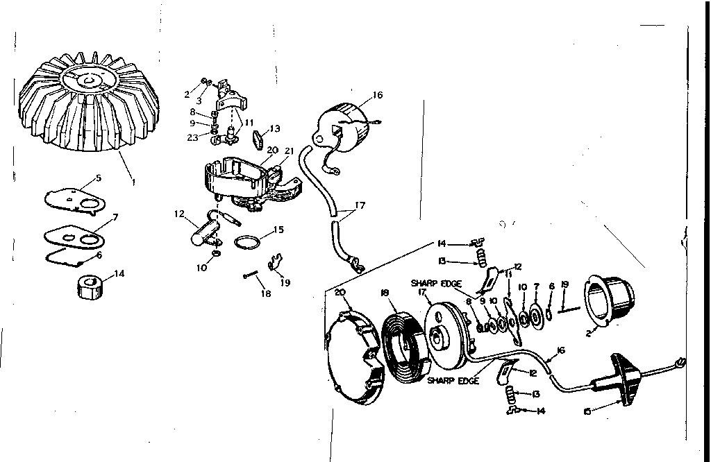 Magneto Diagram and Parts List for 91760015  Craftsman Chainsaw