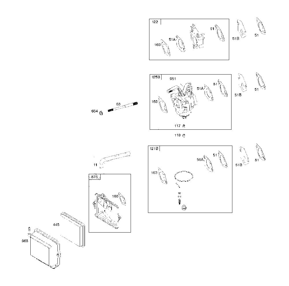 Carburetor Diagram and Parts List for CMXGGAS030790  Craftsman Generator