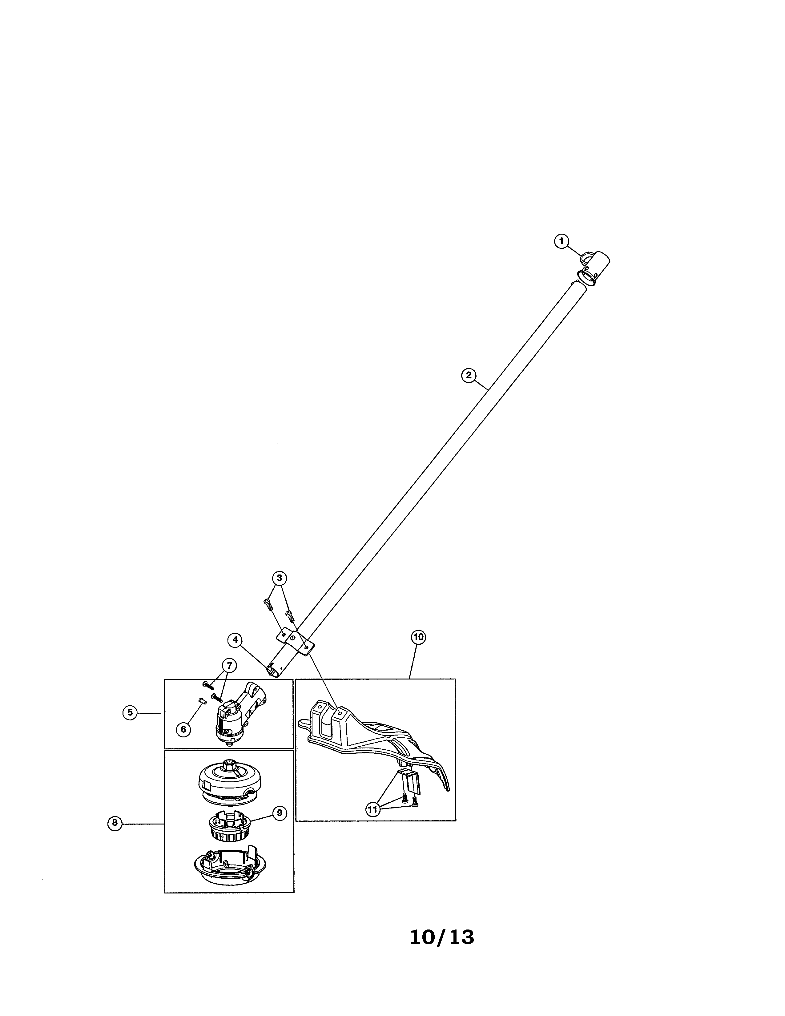 Trimmer Attachment Diagram and Parts List for 316792640  Craftsman Trimmer