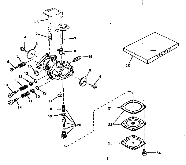 Carburetor No. 630989 Diagram and Parts List for 143571082  Craftsman Engine