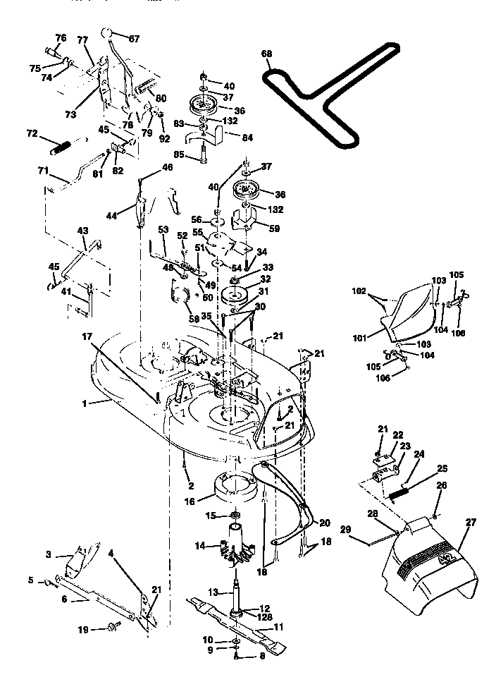 Mower Diagram and Parts List for 917258473  Craftsman Lawn Tractor