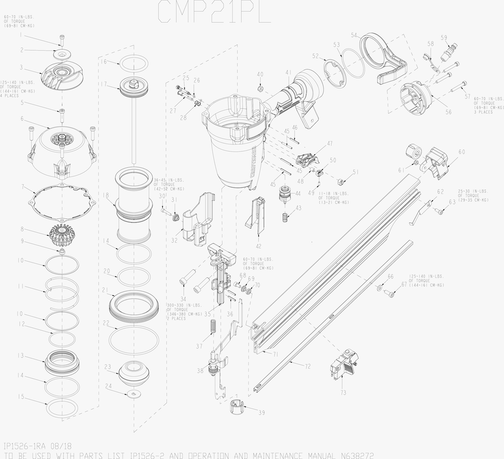 Diagram Diagram and Parts List for CMP21PL Type 0 Craftsman Nailer