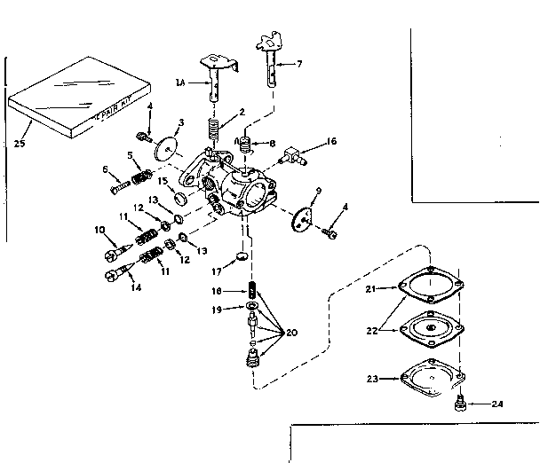 Carburetor No. 630986 Diagram and Parts List for 143171172  Craftsman Engine